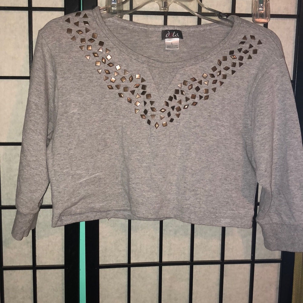 Gray Crop Sweatshirt
